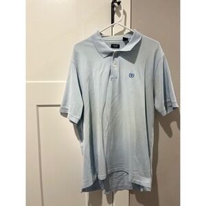 IZOD Silkwash Mens XL Light Blue Short Sleeve Pique Polo Shirt Crest Logo
